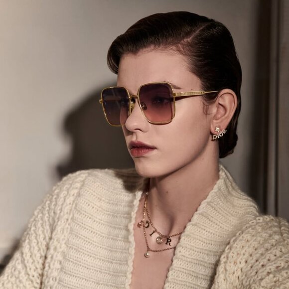 Dior DIORCANNAGE S1U D0L6 Sunglasses Pink Square Frame, Pink Lenses main image 5